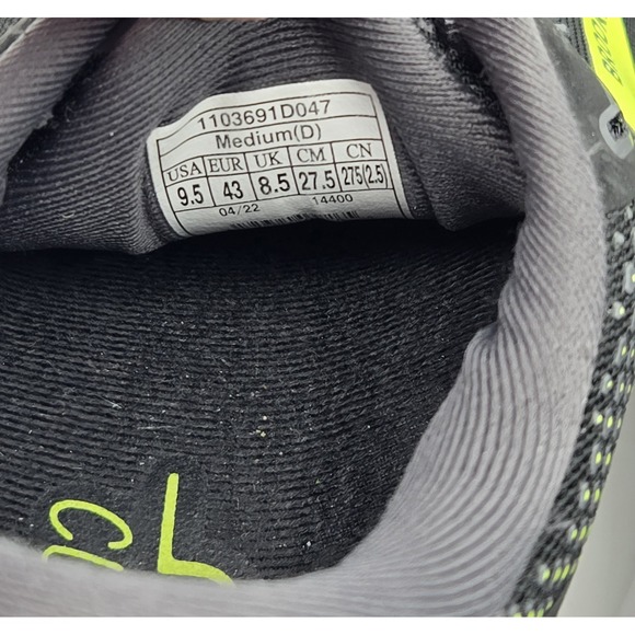 Brooks Ghost 14 Shoes‎ Mens 9.5M Black Green Mesh Running Sneakers 1103691D047 main image 6